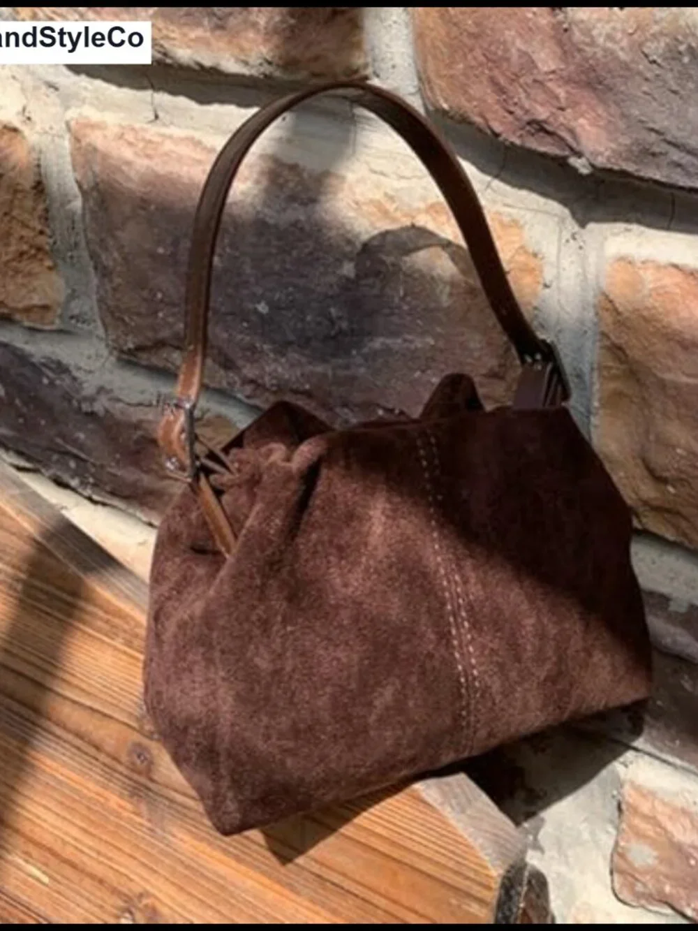 Suede Tote Bag Women Pleated Cloud Handbag Shoulder Crossbody Purse Dumpling Bag